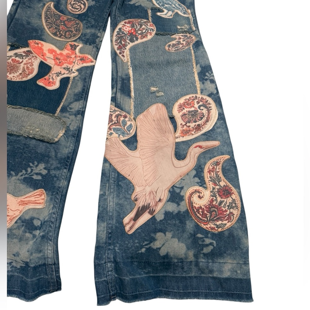 *NWT* Free People Flying High Patched Jeans Size 26 - Picture 10 of 14